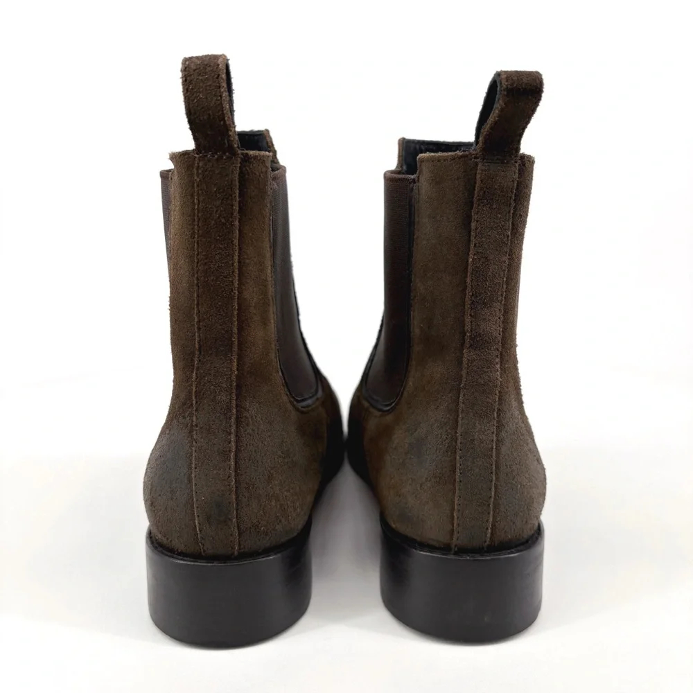 THURSDAY BOOT CO. | Duchess Leather Chelsea Boots in Olive Brown Suede | Sz 10 - Picture 11 of 15